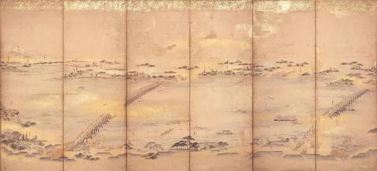 《隅田川景物屏风》（6扇1对）（局部）1826年 鸟文斋荣之/绘 东京都江户东京博物馆藏
